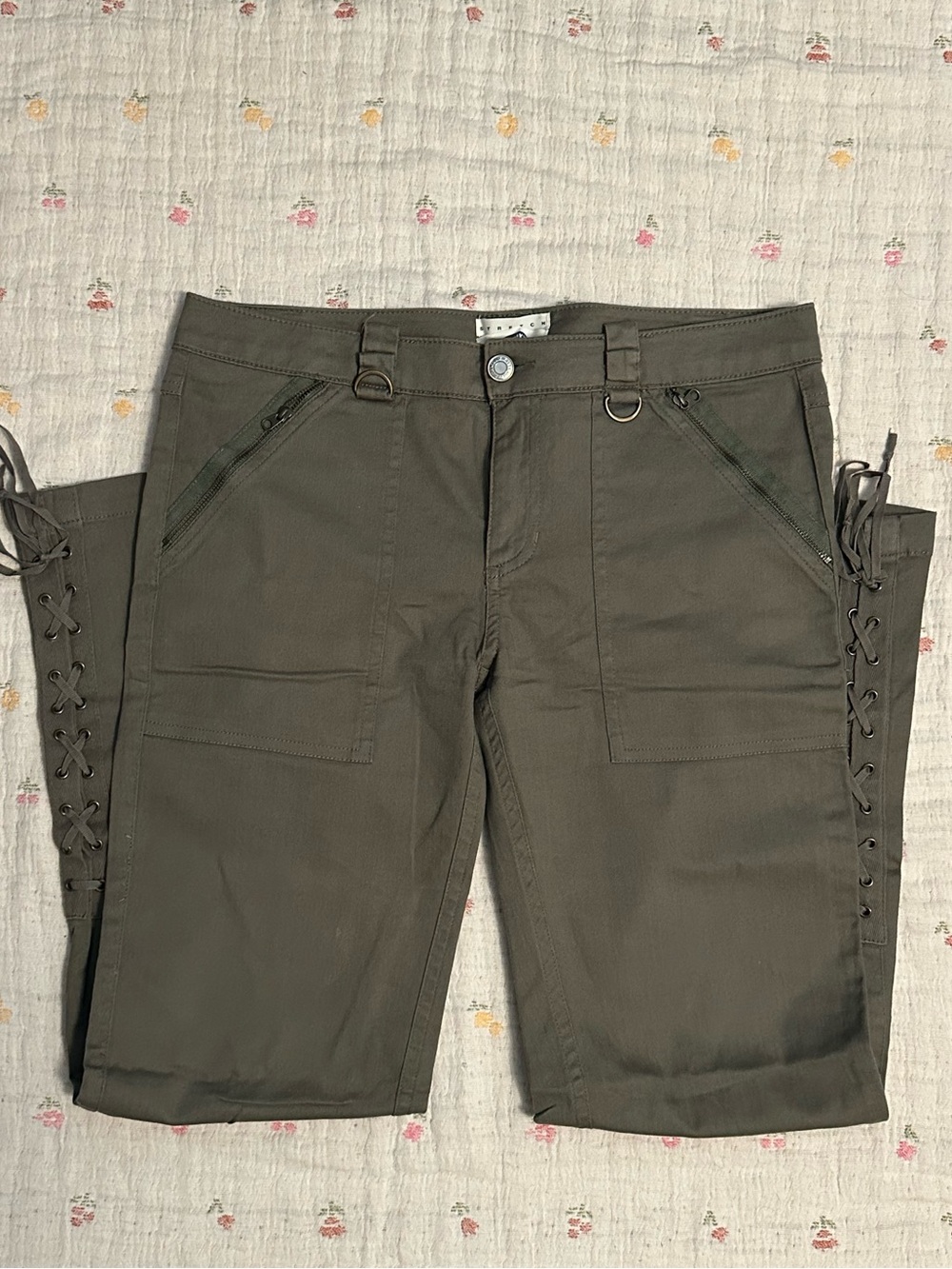 Y2K Stretch Olive Green Cargo Pants Old Navy Size 6